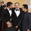 Bradley Cooper avec le journaliste ukrainien Vitalii Sediuk, Mandy Patinkin et Michael Pena à Los Angeles le 18 janvier 2014