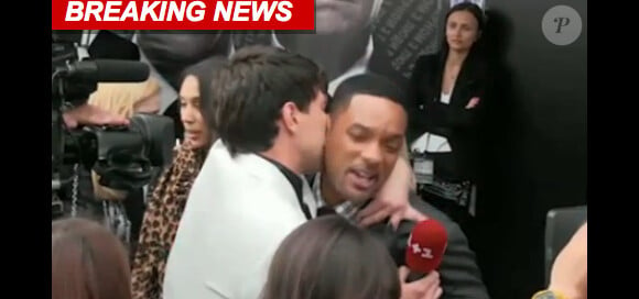 Will Smith qui gifle un journaliste qui a tenté de l'embrasser sur la bouche