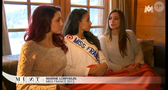 Flora Coquerel, Delphine Wespiser et Marine Lorphelin en week-end d'intégration. Extrait de l'émission "Must Célébrités" du samedi 8 février.