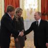Vladimir Poutine avait reçu le 9 novembre 2013 le roi Willem-Alexander et la reine Maxima des Pays-Bas au Kremlin, à Moscou.