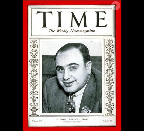 Al Capone fait la couverture du magazine TIME du 24 mars 1930 (image d'archives).