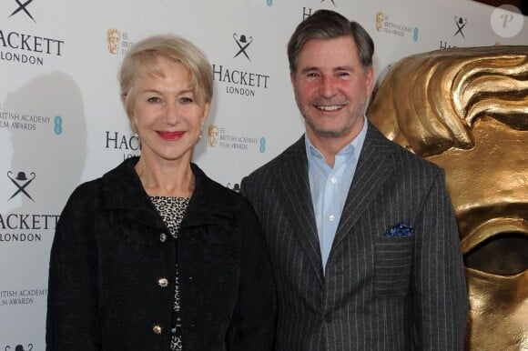 Helen Mirren et Jeremy Hackett au déjeuner Jeremy Hackett à l'occasion des BAFTA à l'hôtel Savoy à Londres, le 15 février 2014.