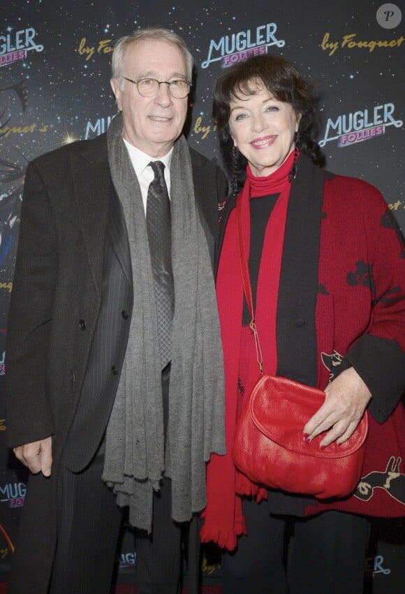 Anny Duperey et Bernard Le Coq à la 2e représentation du spectacle de Thierry Mugler au théâtre Comedia, intitulé "Mugler Follies" à Paris, le 19 décembre 2013.