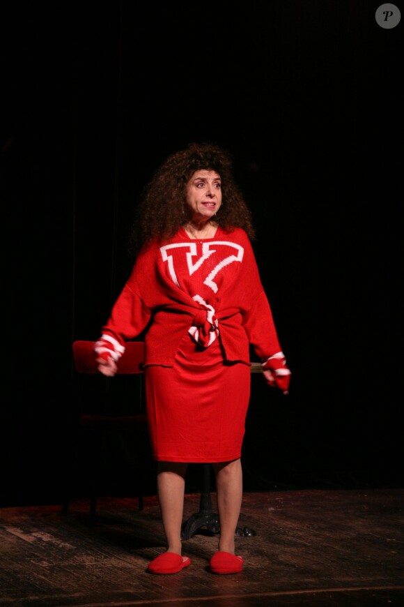 Isabelle de Botton lors du filage de la pièce "Mots d'excuse" au Théâtre Michel à Paris le 16 janvier 2014.