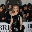 Kylie Minogue assiste aux Brit Awards 2014 à l'O2 Arena. Londres, le 19 février 2014.