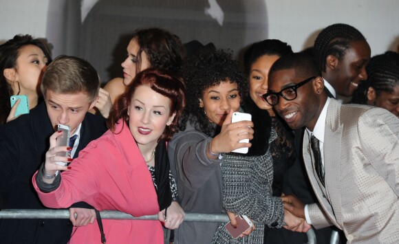 Tinie Tempah lors des Brit Awards 2014 à l'O2 Arena. Londres, le 19 février 2014.