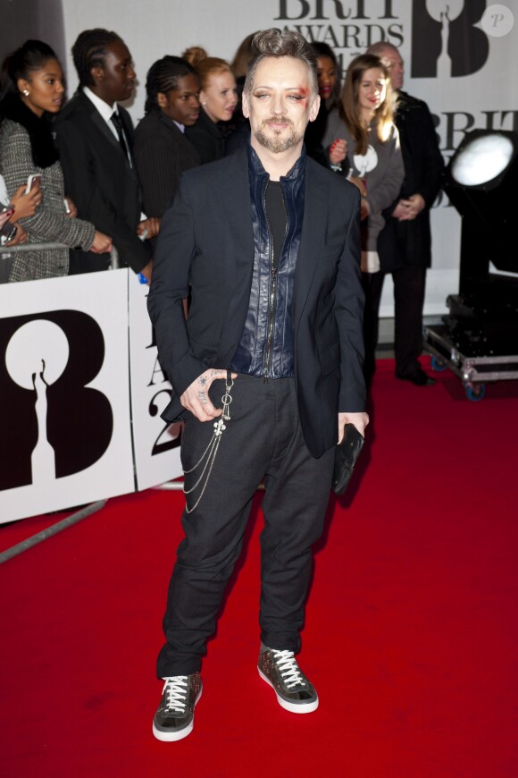 Boy George assiste aux Brit Awards 2014 à l'O2 Arena. Londres, le 19 février 2014.