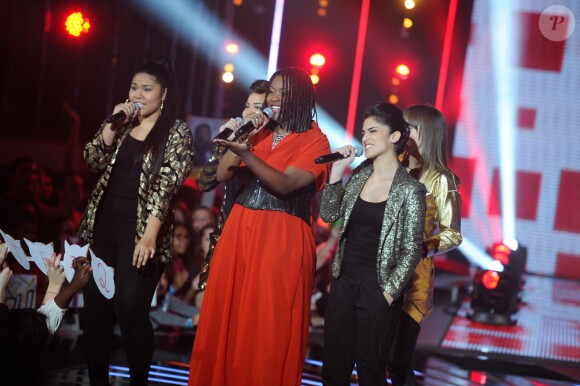 EXCLUSIF - Nouvelle star 2014. Claudia, Yseult, Dana et Pauline - Finale de la "Nouvelle Star 2014" sur D8, jeudi 20 février 2014.
