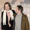 Wes Anderson et Mathieu Amalric lors de la première du film The Grand Budapest Hotel à Paris, le 20 février 2014.