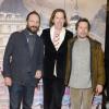 Ralph Fiennes, Wes Anderson et Mathieu Amalric lors de la première du film The Grand Budapest Hotel à Paris, le 20 février 2014.