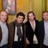 Arnaud Desplechin, Nicolas Saada, Wes Anderson et Spike Jonze lors de la soirée The Grand Budapest Hotel à Paris, le 20 février 2014.