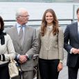 Le roi Carl XVI Gustaf de Suède et la reine Silvia avec leur fille la princesse Madeleine et Chris O'Neill lors de leur visite à New York en mai 2013