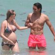 Radamel Falcao avec sa femme Lorelei Taron à Miami, le 18 Juin 2013