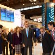 Le prince Felipe et la princesse Letizia d'Espagne ont visité le GSMA Mobile World Congress 2014, sommet international des nouvelles technologies mobiles, à Barcelone, le 24 février.