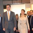 Le prince Felipe et la princesse Letizia d'Espagne assistaient à l'inauguration du 33e Salon international d'art contemporain de Madrid, le 20 février 2014