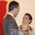 Le prince Felipe et la princesse Letizia d'Espagne assistaient à l'inauguration du 33e Salon international d'art contemporain de Madrid, le 20 février 2014