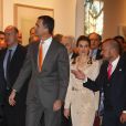  La princesse Letizia et le prince Felipe d'Espagne lors de l'inauguration du Salon international d'art contemporain de Madrid le 20 février 2014 