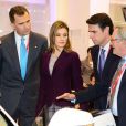 Le prince Felipe et la princesse Letizia d'Espagne lors du GSMA Mobile World Congress le 24 février 2014 à Barcelone