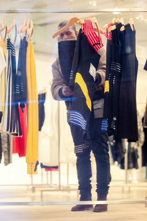 Kanye West, de passage dans la boutique Jeffrey à New York. Le 24 février 2014.