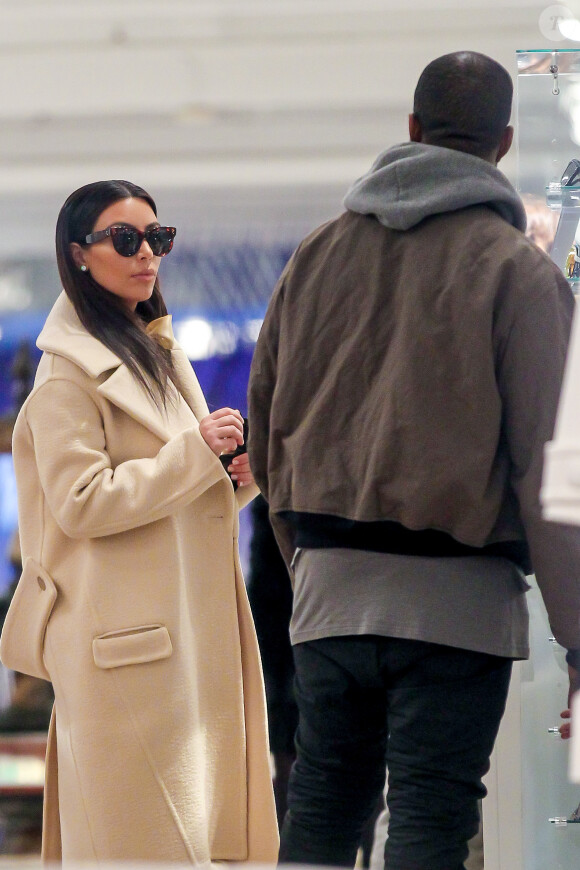 Kanye West et Kim Kardashian, de passage à la boutique Jeffrey à New York. Le 24 février 2014.