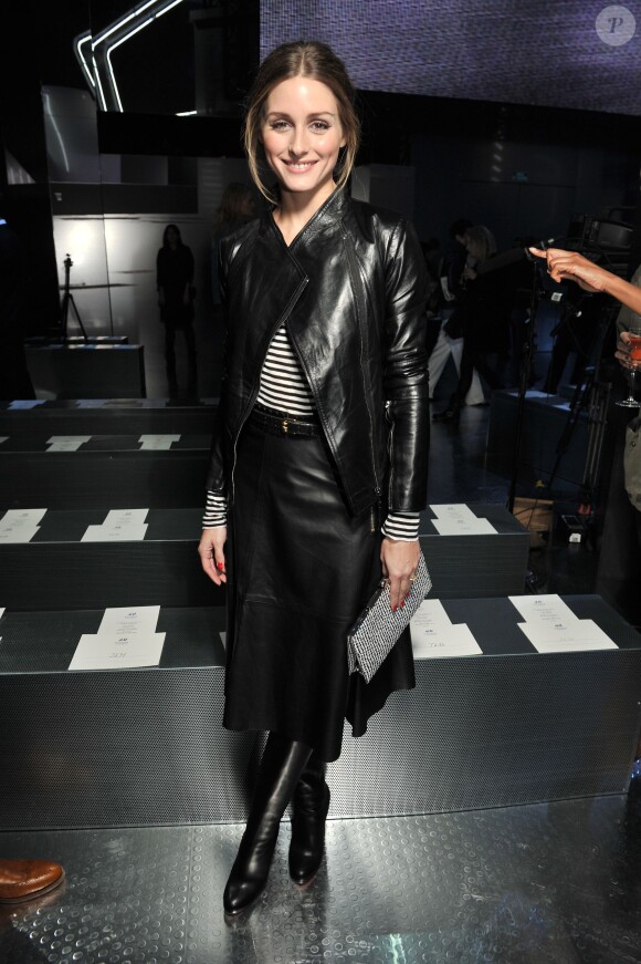 Olivia Palermo assiste au défilé H&M au Grand Palais. Paris, le 26 février 2014.