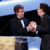 François Cluzet, président, remet à Guillaume Gallienne le César du Meilleur Film à Paris le 28 février 2014