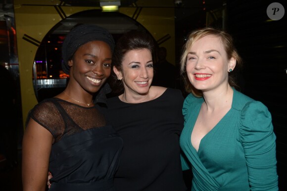 Aïssa Maïga, Albane Cléret (organisatrice de la soirée) et Julie Judd lors de la soirée La Party des César au VIP Room le 28 février 2014