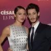 Pierre Niney, portant une montre Star classique Montblanc, et son amoureuse Natasha Andrews lors de la soirée La Party des César au VIP Room le 28 février 2014