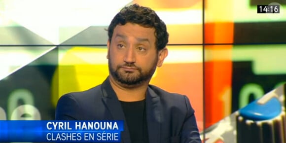 L'animateur Cyril Hanouna dans La Semaine des médias sur i-Télé, le dimanche 2 mars 2014.