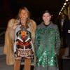 Anna Dello Russo et Giovanna Battaglia arrivent à la Halle Freyssinet pour assister au défilé Givenchy. Paris, le 2 mars 2014.