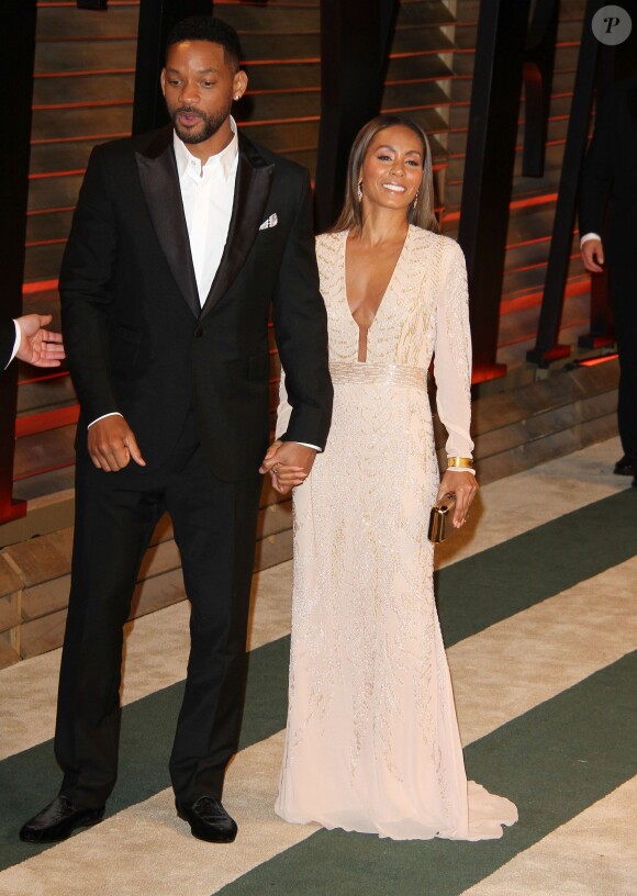 Will Smith, Jada Pinkett Smith arrivent à la soirée Vanity Fair après la 86 ème cérémonie des Oscars. La soirée avait lieu au Sunset Plaza à West Hollywood, le 2 mars 2014