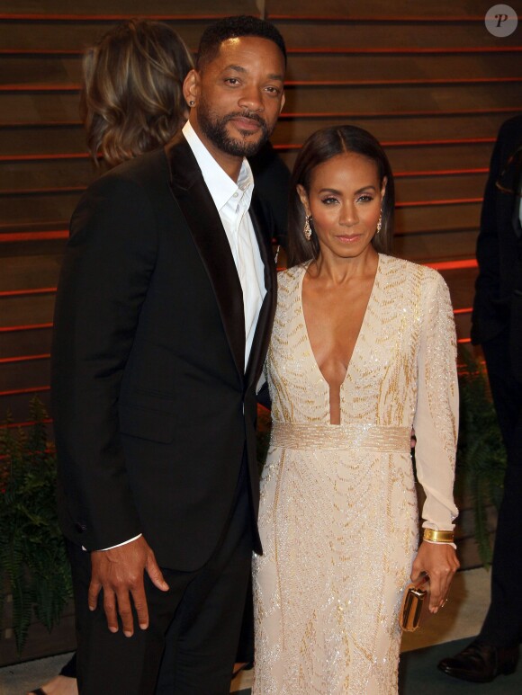 Will Smith, Jada Pinkett Smith arrivent à la soirée Vanity Fair après la 86 ème cérémonie des Oscars. La soirée avait lieu au Sunset Plaza à West Hollywood, le 2 mars 2014