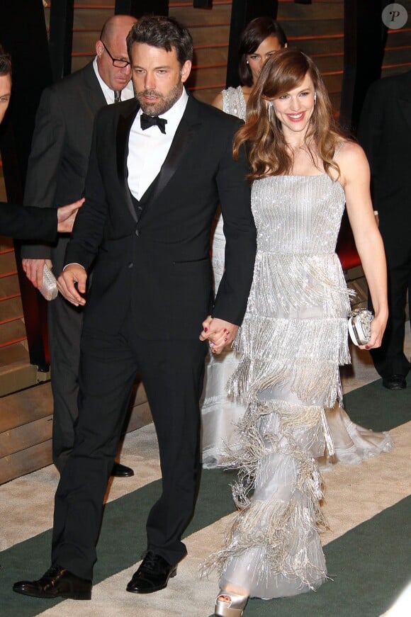Ben Affleck et la sublime Jennifer Garner arrivent à la soirée Vanity Fair après la 86 ème cérémonie des Oscars. La soirée avait lieu au Sunset Plaza à West Hollywood, le 2 mars 2014