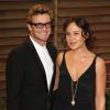 Simon Baker et sa femme arrivent à la soirée Vanity Fair après la 86 ème cérémonie des Oscars. La soirée avait lieu au Sunset Plaza à West Hollywood, le 2 mars 2014