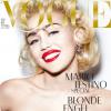 Miley Cyrus en couverture du magazine Vogue Deutsch. Numéro de mars 2013. Photo par Mario Testino.