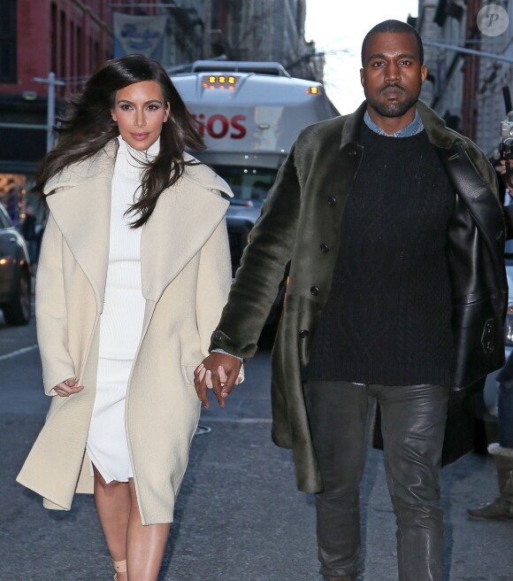 Kanye West et Kim Kardashian sont allés déjeuner au restaurant "ABC Kitchen" à New York, Le 22 février 2014