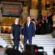 La princesse Victoria de Suède et son mari le prince Daniel ont visité l'Opéra Garnier à Paris en fin de matinée le 6 mars 2014.