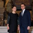 La princesse héritière Victoria de Suède et son époux le prince Daniel lors de leur visite de l'Opéra Garnier à Paris en fin de matinée le 6 mars 2014.