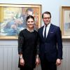 La princesse Victoria de Suède et son époux le prince Daniel lors de l'inauguration de l'exposition ''Carl Larsson, l'imagier de la Suède'', au Petit Palais à Paris le 6 mars 2014.