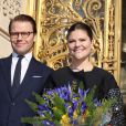  La princesse Victoria de Suède et son époux le prince Daniel lors de l'inauguration de l'exposition ''Carl Larsson, l'imagier de la Suède'', au Petit Palais à Paris le 6 mars 2014. 