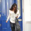 Michelle Rodriguez quitte le domicile de Cara Delevingne. Londres, le 6 mars 2014.
