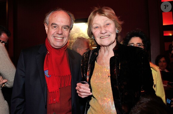 Exclusif - Frédéric Mitterrand et Marisa Borini (la mère de Carla Bruni) - Concert de Carla Bruni à l'Olympia à Paris, le 11 mars 2014.