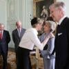 Le roi Philippe et la reine Mathilde de Belgique ont rencontré la reine Elisabeth II d'Angleterre au Palais de Buckingham, à Londres, le 13 mars 2014.