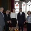 Le roi Philippe et la reine Mathilde de Belgique en visite officielle en Grande-Bretagne à Londres, le 13 mars 2014. Ils ont notamment visité le Parlement et rencontré le ministre des affaires étrangères.
