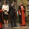Le roi Philippe et la reine Mathilde de Belgique en visite officielle en Grande-Bretagne à Londres le 13 mars 2014. Ils ont visité Westminster.