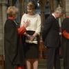 Le roi Philippe et son épouse la reine Mathilde de Belgique en visite officielle en Grande-Bretagne à Londres le 13 mars 2014. Ils ont visité Westminster.