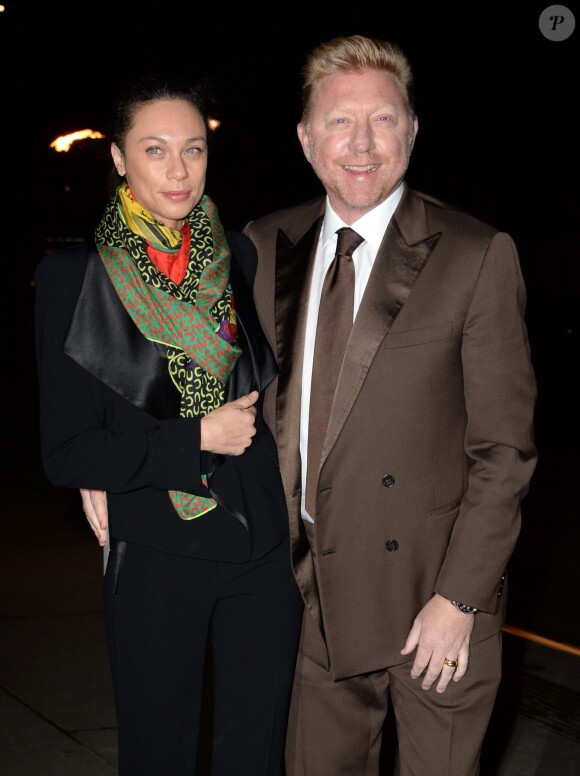 Boris Becker et sa femme Lilly Kerssenberg lors de la soirée "British Asian Trust" à Londres le 5 février 2014