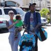 Amber Rose, Wiz Khalifa et leur fils Sebastian profitent d'un après-midi ensoleillé à Calabasas, près de Los Angeles. Le 17 mars 2014.