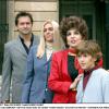 Gina Lollobrigida avec son fils Milko aux côtés de sa femme Maria Grazia et leur fils Dimitri le 9 octobre 2003 à Paris.