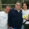 Patrick Adler, Pierre Ménès et Delphine de Turckheim lors d'une journée avec l'association "Enfant Star & Match" au Tennis Club de Paris le 17 mars 2014